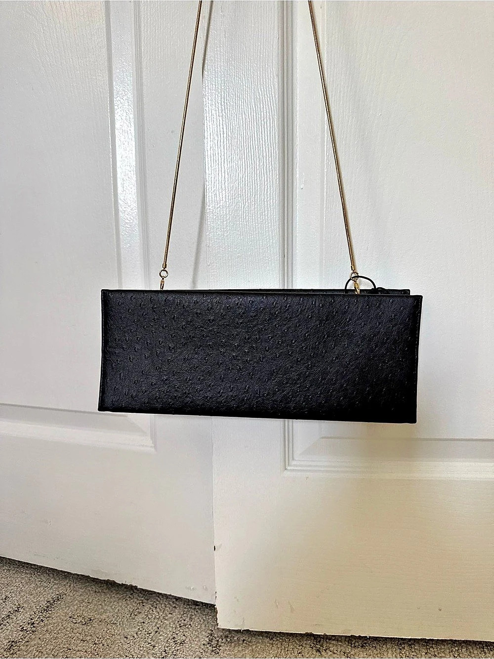 Black Rectangle Chain Clutch